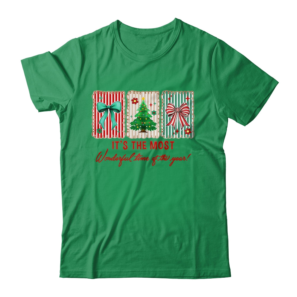 It's The Most Wonderful Time Preppy Coquette Christmas Retro Shirt & Sweatshirt | teecentury