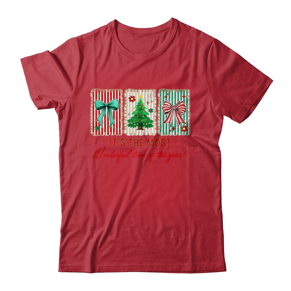 It's The Most Wonderful Time Preppy Coquette Christmas Retro Shirt & Sweatshirt | teecentury