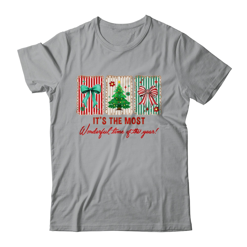 It's The Most Wonderful Time Preppy Coquette Christmas Retro Shirt & Sweatshirt | teecentury