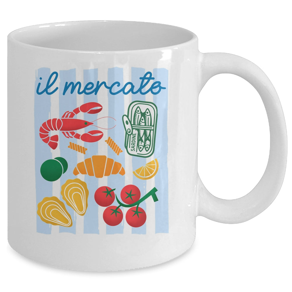 Italian Market Sardines Tinned Fish Coast Tomato Girl Summer Mug | teecentury