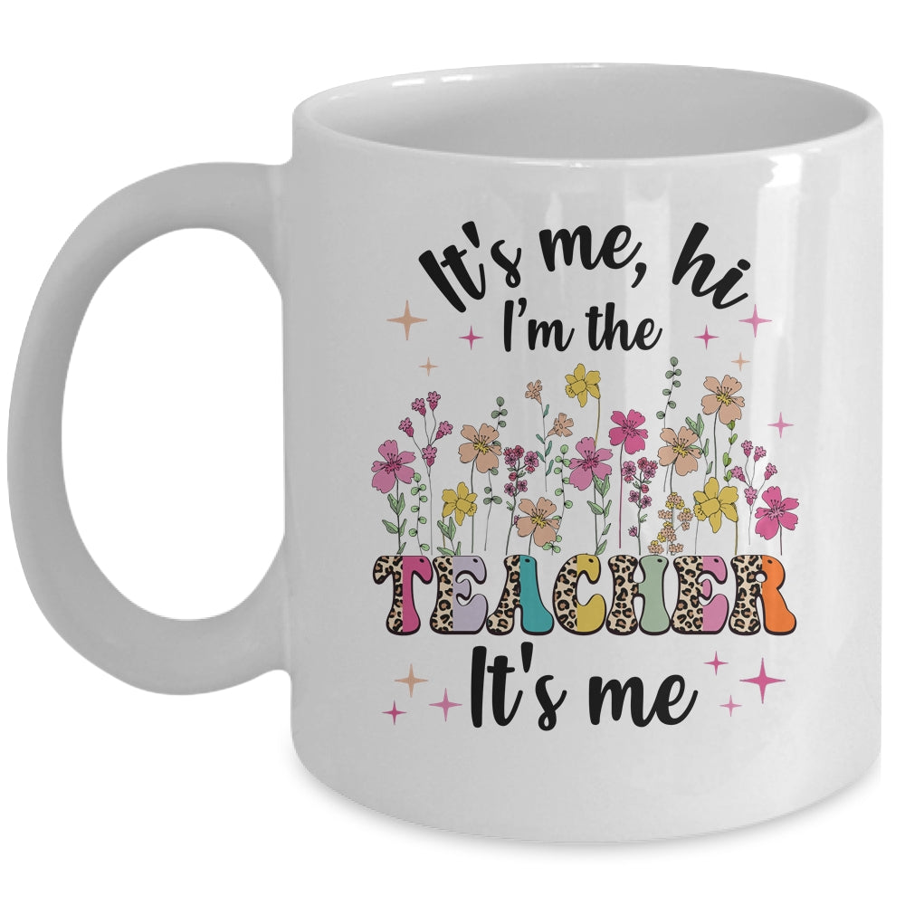Its Me Hi Im The Teacher Its Me Back To School Pink Groovy Mug | teecentury