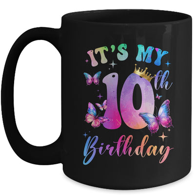 Its My 10th Birthday Girls Butterfly Theme Party 10 Year Old Mug | teecentury