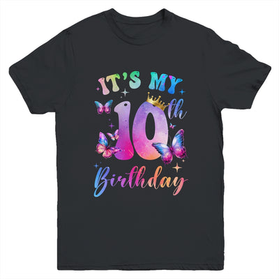 Its My 10th Birthday Girls Butterfly Theme Party 10 Year Old Youth Shirt | teecentury