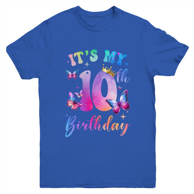 Its My 10th Birthday Girls Butterfly Theme Party 10 Year Old Youth Shirt | teecentury