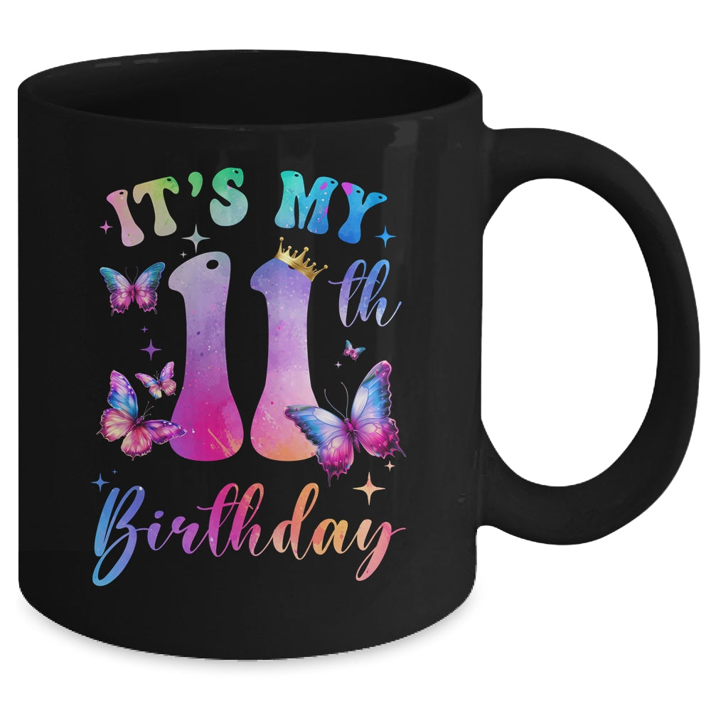 Its My 11th Birthday Girls Butterfly Theme Party 11 Year Old Mug | teecentury
