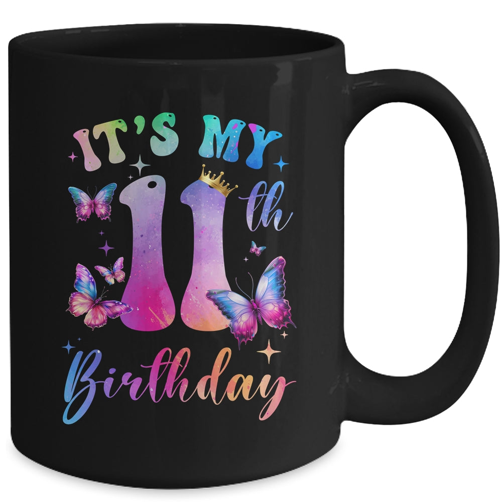 Its My 11th Birthday Girls Butterfly Theme Party 11 Year Old Mug | teecentury