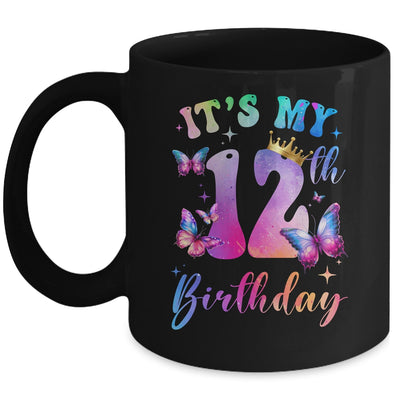 Its My 12th Birthday Girls Butterfly Theme Party 12 Year Old Mug | teecentury
