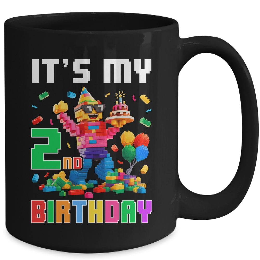 Its My 2nd Two Birthday Building Brick 2 Two Old Boys Mug | teecentury