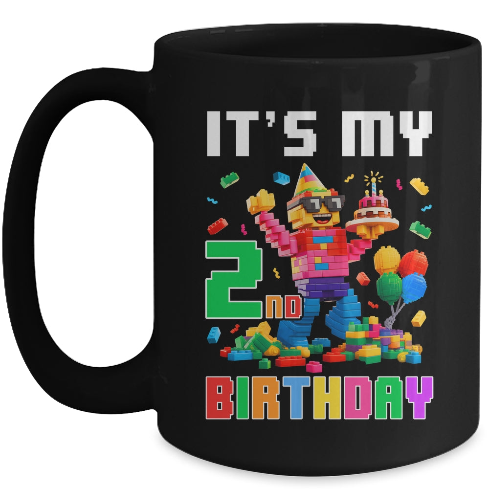 Its My 2nd Two Birthday Building Brick 2 Two Old Boys Mug | teecentury