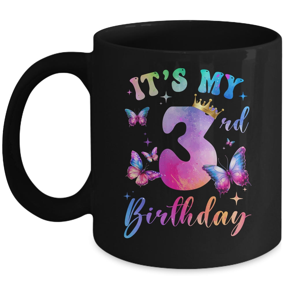 Its My 3rd Birthday Girls Butterfly Theme Party 3 Year Old Mug | teecentury