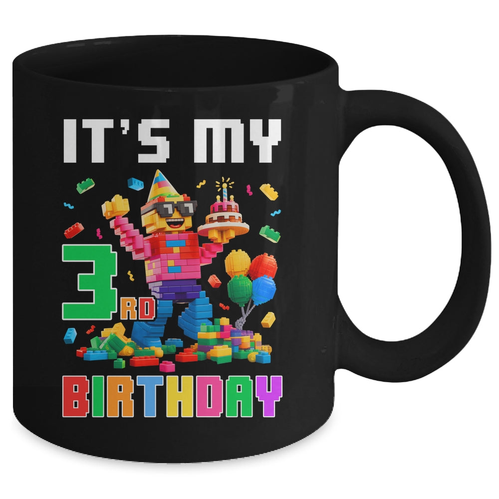 Its My 3rd Three Birthday Building Brick 3 Three Old Boys Mug | teecentury