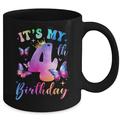 Its My 4th Birthday Girls Butterfly Theme Party 4 Year Old Mug | teecentury