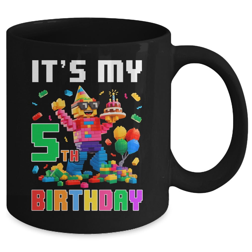 Its My 5th Five Birthday Building Brick 5 Five Old Boys Mug | teecentury