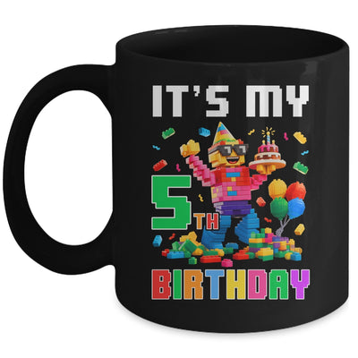 Its My 5th Five Birthday Building Brick 5 Five Old Boys Mug | teecentury