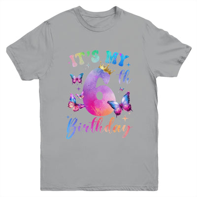 Its My 6th Birthday Girls Butterfly Theme Party 6 Year Old Youth Shirt | teecentury