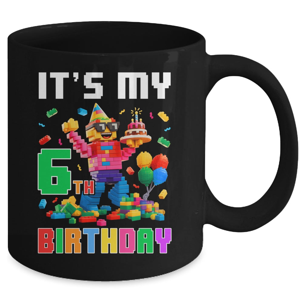 Its My 6th Six Birthday Building Brick 6 Six Old Boys Mug | teecentury