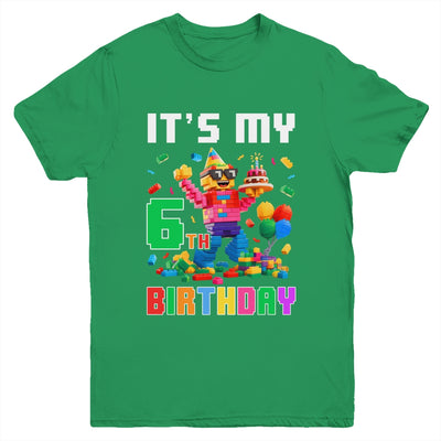 Its My 6th Six Birthday Building Brick 6 Six Old Boys Youth Shirt | teecentury