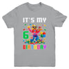 Its My 6th Six Birthday Building Brick 6 Six Old Boys Youth Shirt | teecentury