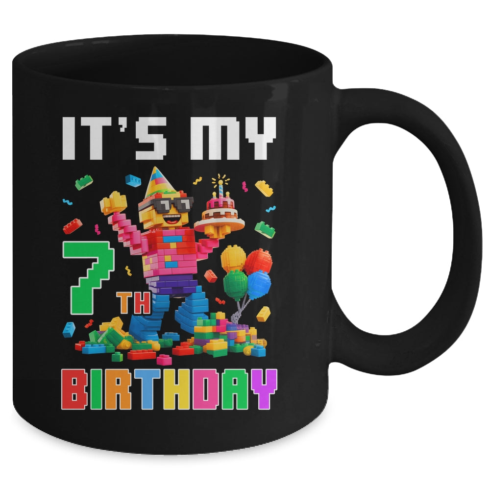 Its My 7th Seven Birthday Building Brick 7 Seven Old Boys Mug | teecentury