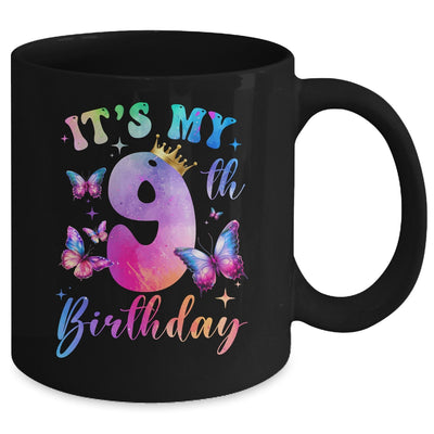 Its My 9th Birthday Girls Butterfly Theme Party 9 Year Old Mug | teecentury