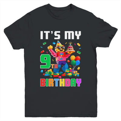 Its My 9th Nine Birthday Building Brick 9 Nine Old Boys Youth Shirt | teecentury