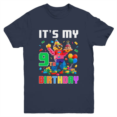 Its My 9th Nine Birthday Building Brick 9 Nine Old Boys Youth Shirt | teecentury