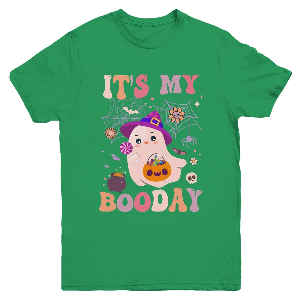 Its My Boo Day Cute Ghost Halloween Birthday Boys Girls Kids Youth Shirt | teecentury