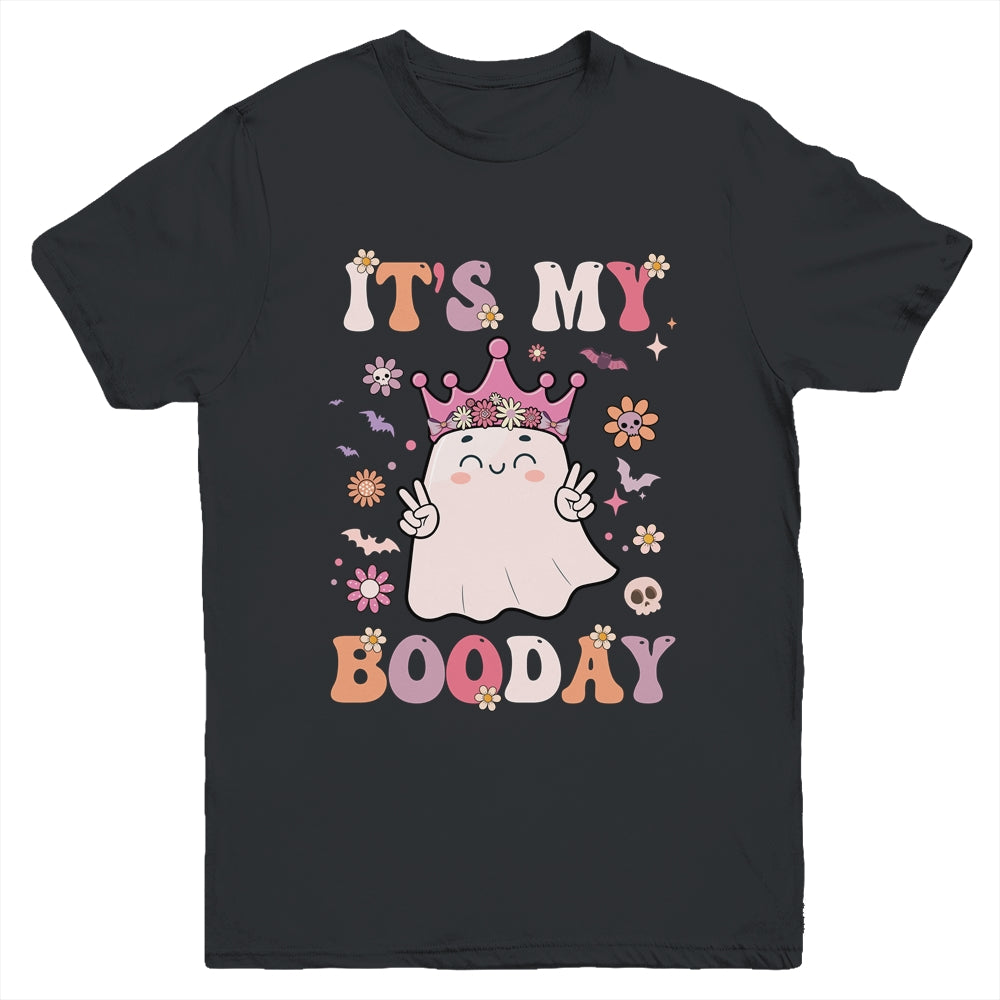 Its My Boo Day Cute Ghost Halloween Birthday Girls Kids Youth Shirt | teecentury