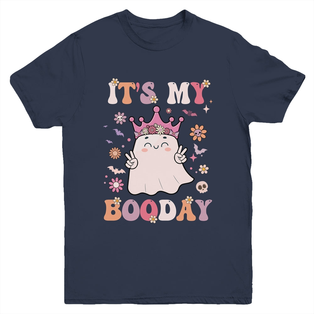 Its My Boo Day Cute Ghost Halloween Birthday Girls Kids Youth Shirt | teecentury
