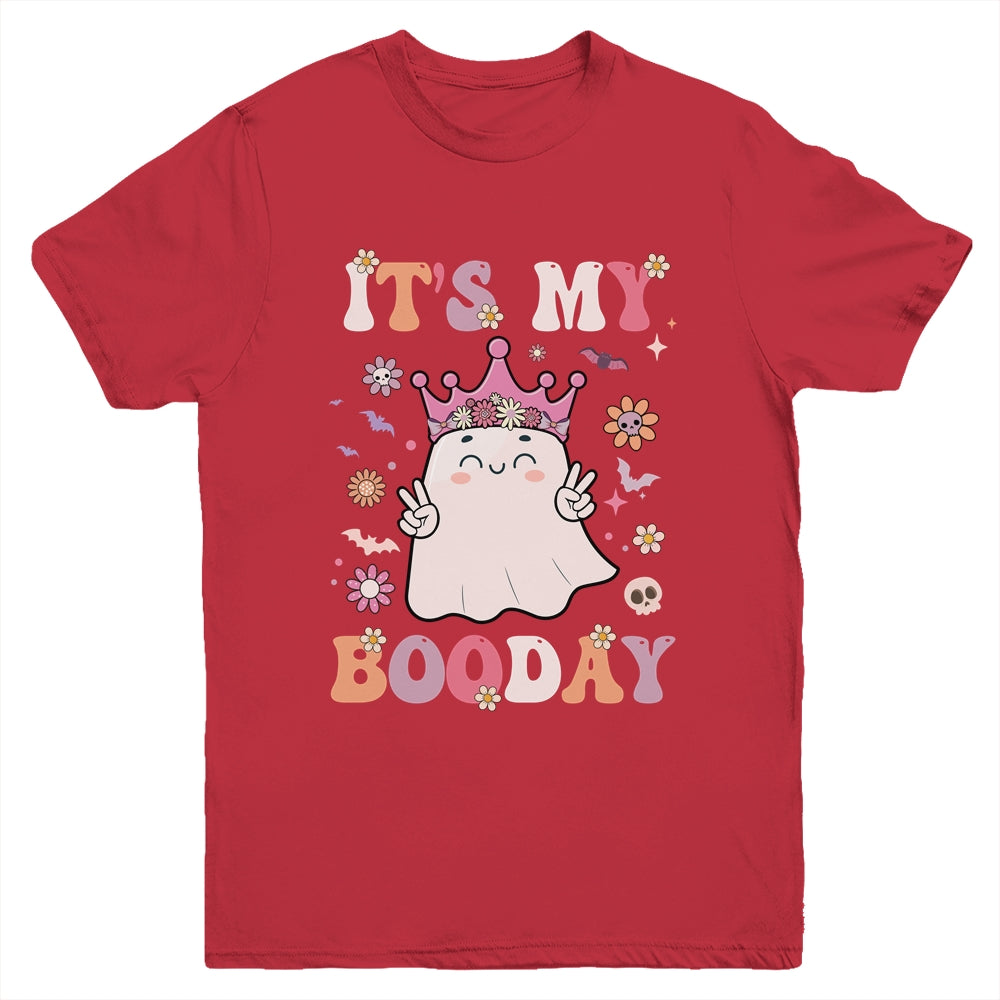 Its My Boo Day Cute Ghost Halloween Birthday Girls Kids Youth Shirt | teecentury