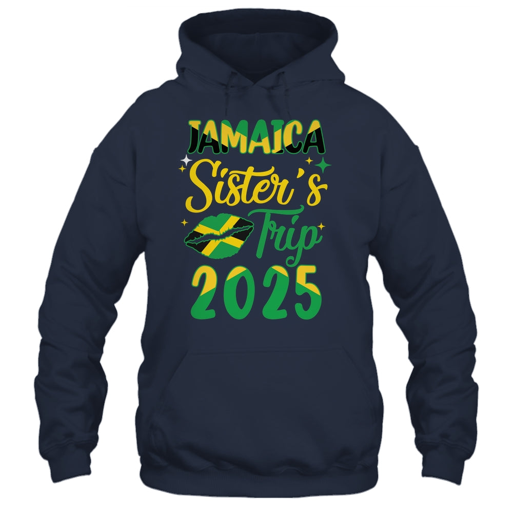 Jamaica 2025 Sisters Trip With Jamaican Flag And Kiss Shirt & Tank Top | teecentury