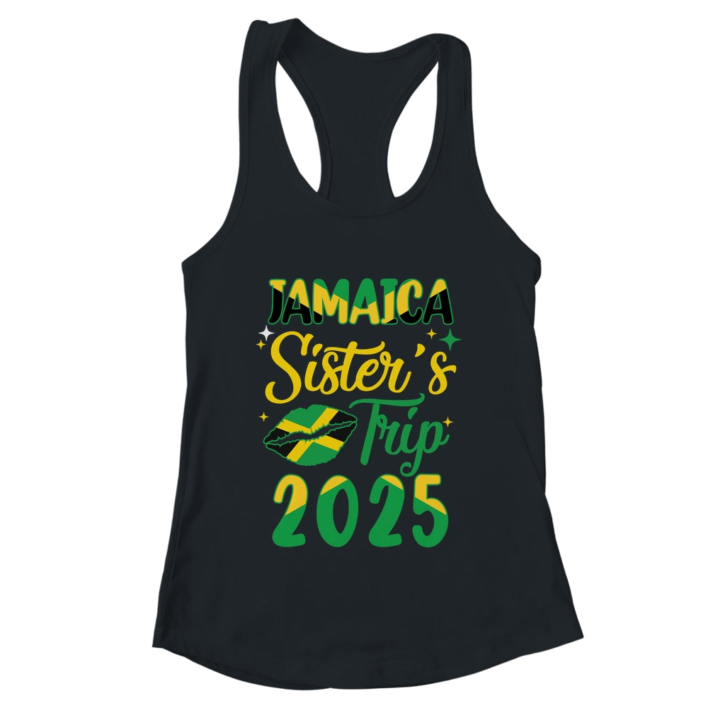 Jamaica 2025 Sisters Trip With Jamaican Flag And Kiss Shirt & Tank Top | teecentury