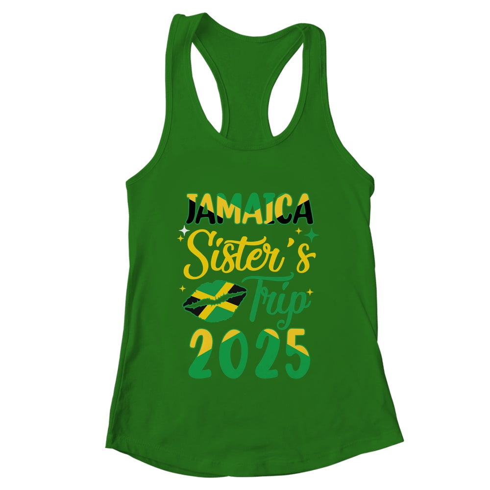 Jamaica 2025 Sisters Trip With Jamaican Flag And Kiss Shirt & Tank Top | teecentury