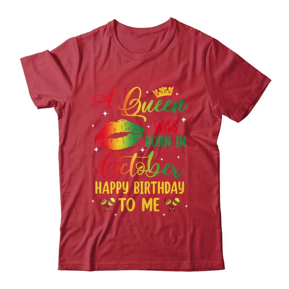 Jamaica Birthday Girl Party A Queen Was Born In October Shirt & Tank Top | teecentury
