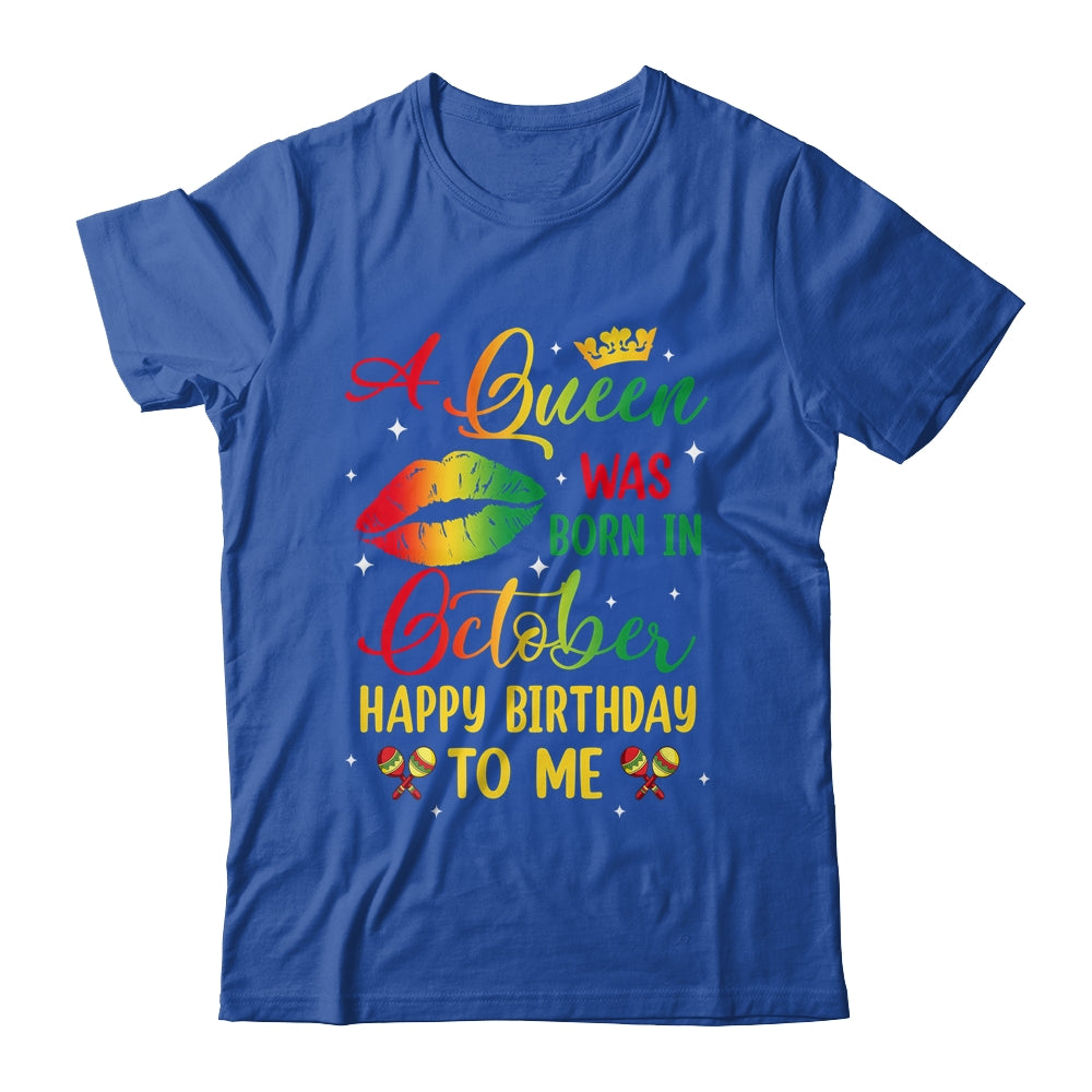 Jamaica Birthday Girl Party A Queen Was Born In October Shirt & Tank Top | teecentury