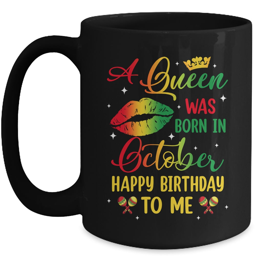 Jamaica Birthday Girl Party A Queen Was Born In October Mug | teecentury