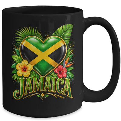 Jamaica Flag Heart Watercolors Jamaican Vacation Men Women Mug | teecentury