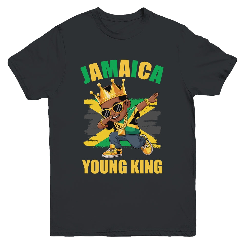 Jamaica Young King Jamaican Boy African Proud Jamaican Flag Youth Shirt | teecentury