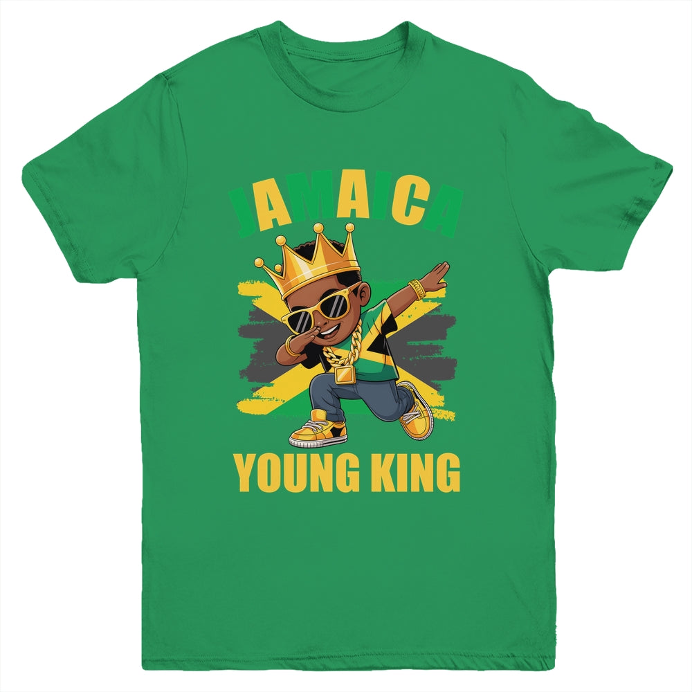 Jamaica Young King Jamaican Boy African Proud Jamaican Flag Youth Shirt | teecentury