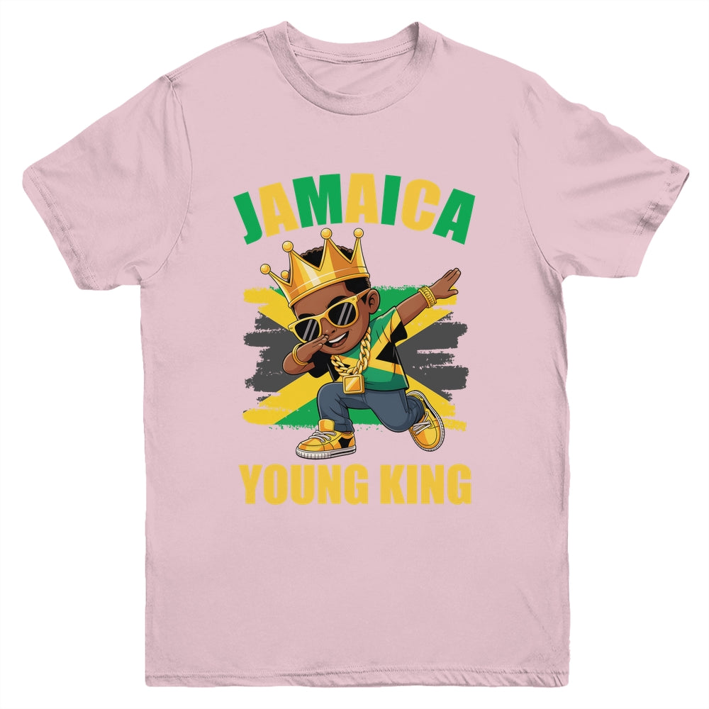 Jamaica Young King Jamaican Boy African Proud Jamaican Flag Youth Shirt | teecentury