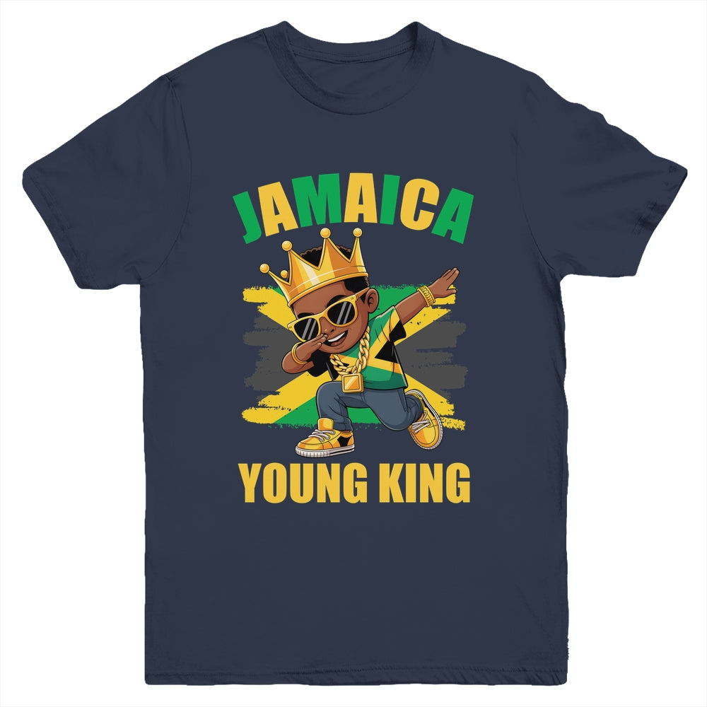 Jamaica Young King Jamaican Boy African Proud Jamaican Flag Youth Shirt | teecentury