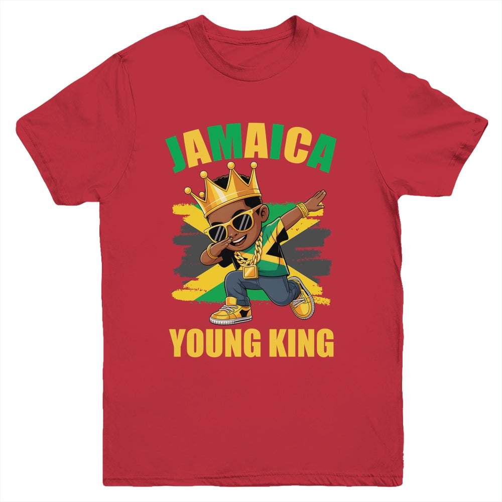 Jamaica Young King Jamaican Boy African Proud Jamaican Flag Youth Shirt | teecentury