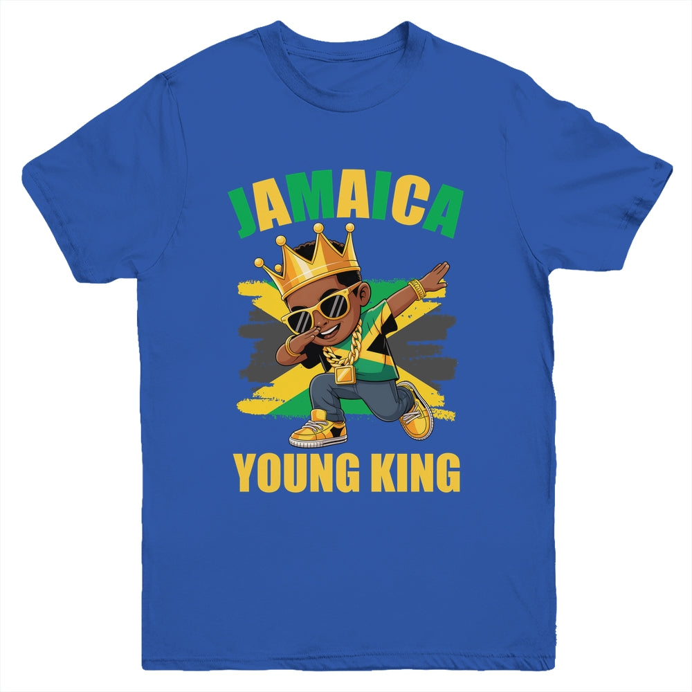 Jamaica Young King Jamaican Boy African Proud Jamaican Flag Youth Shirt | teecentury