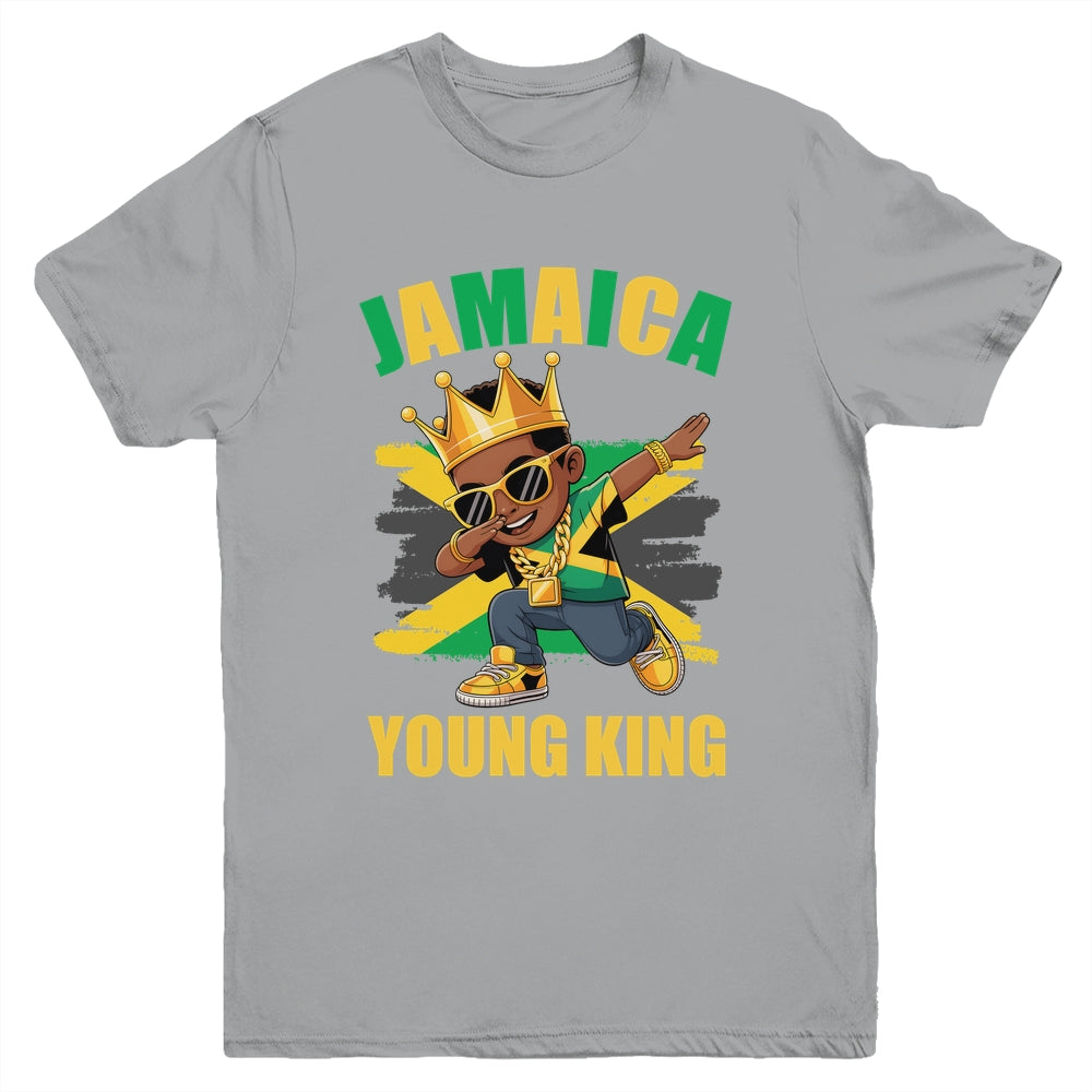 Jamaica Young King Jamaican Boy African Proud Jamaican Flag Youth Shirt | teecentury