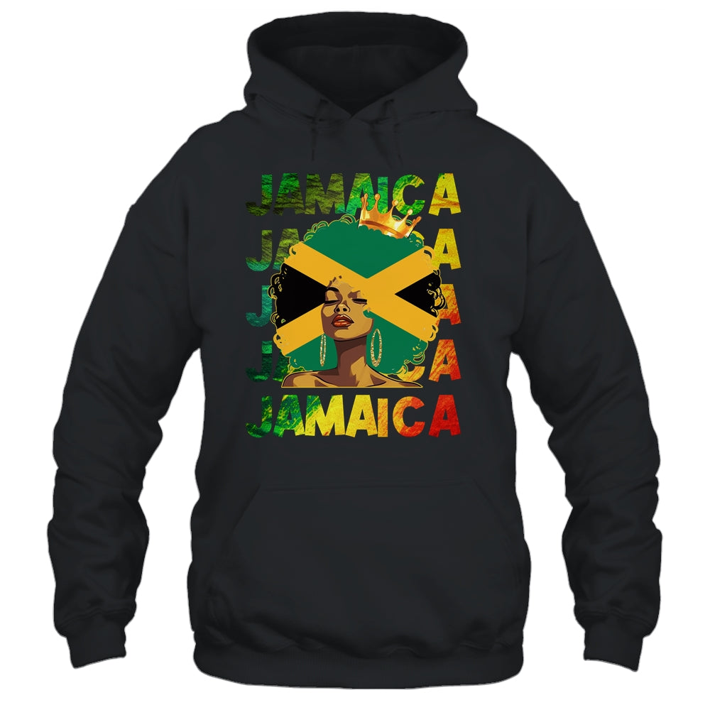 Jamaican Black Girls Jamaica Flag Afro Black Hair Women Shirt & Tank Top | teecentury