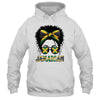 Jamaican Girl Jamaica Flag Pride Black Woman Afro Messy Bun Shirt & Tank Top | teecentury
