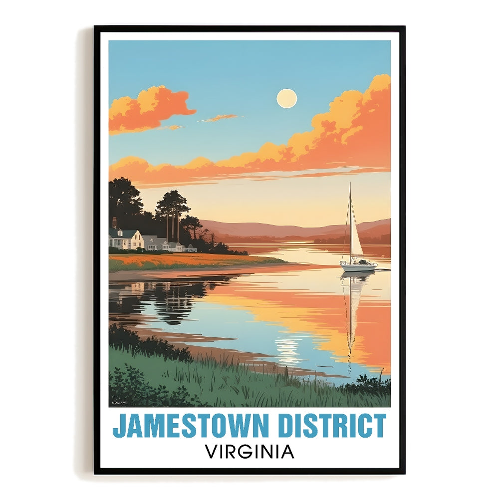Jamestown District Virginia Vintage Travel Poster Nature City Wall Art Landscape Picture Prints Suitable For Home Room Living Room Office Bedroom Aesthetic Decor Unframed | teecentury