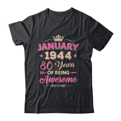 January 1944 80 Years Of Being Awesome Retro 80th Birthday Shirt & Tank Top | teecentury