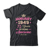 January 1949 75 Years Of Being Awesome Retro 75th Birthday Shirt & Tank Top | teecentury
