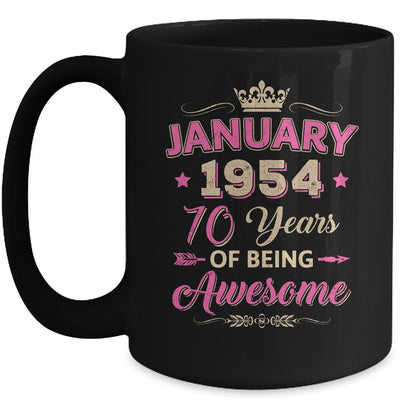 January 1954 70 Years Of Being Awesome Retro 70th Birthday Mug | teecentury